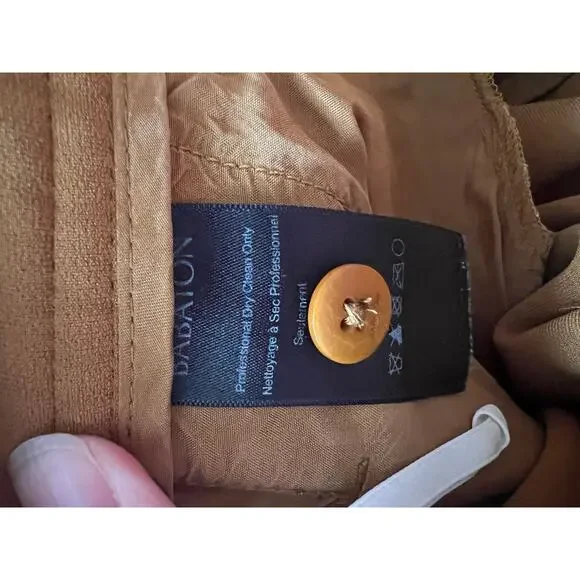 Babaton Women's Tailored Fit Wide Leg Eckhardt Pant Pleated Mustard Yellow SZ 6 - Picture 10 of 13